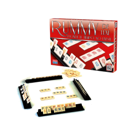 Falomir Juego Rummy Deluxe para 2 jugadores, incluye 106 fichas y 4 soportes