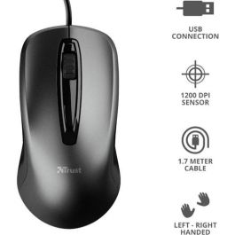 Trust Ratón Óptico Carve con Cable USB 1200DPI Ambidiestro 3 Botones Negro Precio: 6.50000021. SKU: S8418810