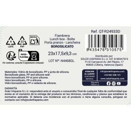 Inde Fiambrera Rectangular Hermética de 23x17.5 cm con Capacidad de 1.8 Litros - Almacenamiento Óptimo (6 Unidades)