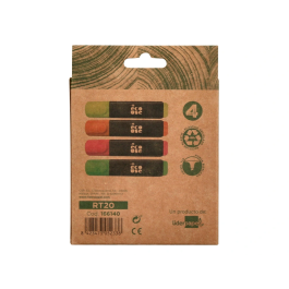 Liderpapel Rotulador Fluorescente Ecológico de Plástico Reciclado, Caja de 4 Unidades, Colores Surtidos