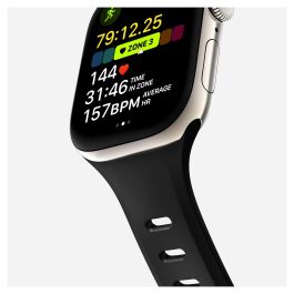 Nomad Tempo Band 42mm - Correa de Caucho Ajustable para Apple Watch Series, 41mm/42mm, Negro, Resistente al Agua, Muñeca 135-175mm