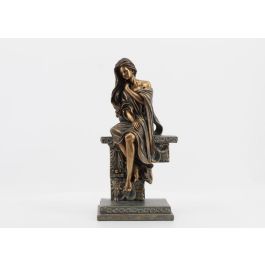 DKD Home Decor Figura Decorativa Mujer Estilo Neoclásico de Resina Color Cobrizo 32,5 cm Alto x 17 cm Ancho x 11 cm Fondo
