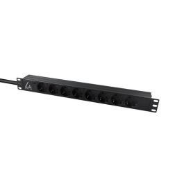 Lanview Regleta de Rack 19" 1U, 3m, 16A con 8 tomas Schuko Tipo F para armario rack