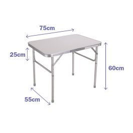 Marbueno Mesa Plegable Aluminio D25 Surtida Camping y Playa 75X55X25/60 cm 10013