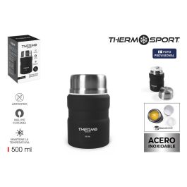 Thermosport Termo Comida Acero Negro 500 ml (9 cm x 15.5 cm x 9 cm) (6 Unidades) Precio: 41.68999945. SKU: B1GJVJM9NA