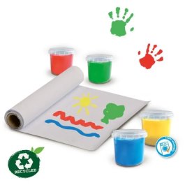 Ses Creative Kit para Pintar con los Dedos con Delantal y Papel 100% Reciclado