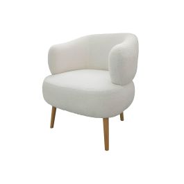 DKD Home Decor Butaca Blanco Natural Poliester Madera 70 x 80 x 70 cm