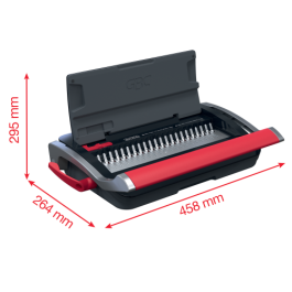 GBC 4410061 Encuadernadora de Canutillo CB15, Negro/Plateado