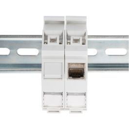 Digitus Adaptador de Carril DIN para Módulos Keystone IP20 RJ-45 Blanco ABS para Instalación de Red