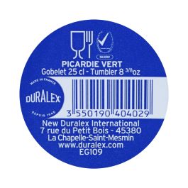 Duralex Set 4 Vasos Picardie 25 cl Verdes - Vasos de vidrio templado para bebida (12 Cajas)