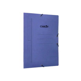 Carlin Carpeta Tres Solapas Cartón Pintado Folio Color Azul