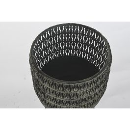DKD Home Decor Macetero Alpino de Metal Gris Negro 32x84x32 cm Set de 2 Unidades