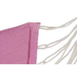 DKD Home Decor Silla Colgante de Jardín y Terraza, Rosa, de Algodón, Poliéster y Pino, 97x54x100 cm, Soporta hasta 110 kg