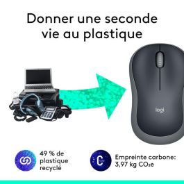 Logitech Ratón Inalámbrico M185, RF Wireless, Pilas Alcalinas, Gris