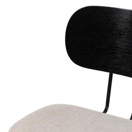 Silla Negro-Blanco Tejido-Metal Salón 48 X 55 X 82,50 cm