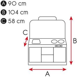 Cocina retro de madera woomax 90x58x104 cm Cocina retro de madera woomax 90x58x104 cm