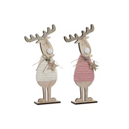 DKD Home Decor Decoración Navidad Tradicional con LED de Madera, Blanco, Rosa, Dorado, 33 cm Alto, Pack 6 Unidades Precio: 17.69262. SKU: B1BA7DR2PS