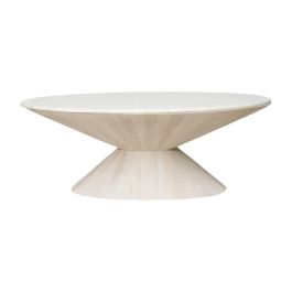 Mesa auxiliar Romimex Blanco Dorado 122 x 45 x 69 cm Cónica