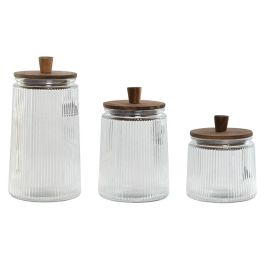 Bote Basicos DKD Home Decor Transparente 12.7 x 24 x 12.7 cm Set de 3 Precio: 21.49999995. SKU: B1C34QFA89
