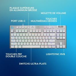 Logitech G G915 TKL X Teclado Gaming Inalámbrico Interruptor Táctil AZERTY Blanco Logitech G G915 TKL X Teclado Gaming Inalámbrico Interruptor Táctil AZERTY Blanco