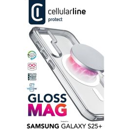 Cellularline Gloss MagSafe Case MAG para Samsung Galaxy S25+ Funda Transparente Compatible con Cargador Inalámbrico