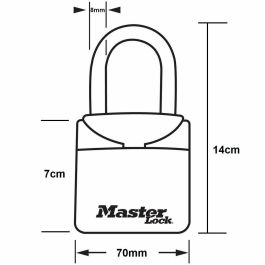 Master Lock 5406EURD Mini Caja de Seguridad Portátil para 2 Llaves con Asa y Combinación de 3 Dígitos, Cuerpo Metálico Resistente