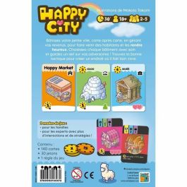 Asmodee Ciudad Feliz Juego de Mesa para 2-5 Jugadores a partir de 10 Años Construye tu Ciudad Carta por Carta