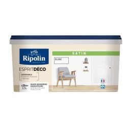 RIPOLIN Pintura de Pared All Pieces Monocapa, Muy Cubriente, Blanco Satinado 2.5L para Paredes, Carpintería y Radiadores