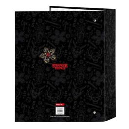 Carpeta de anillas Stranger Things Negro A4 27 x 33 x 6 cm