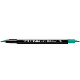 Lyra Rotulador Acuarelable Aqua Brush Doble Punta Fina y Pincel, Verde Noche