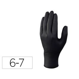 Guantes Deltaplus De Nitrilo Desechable Negro Caja De 100 Unidades Talla 6-7