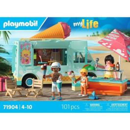 Playmobil PL71904 Camión de helados con 3 figuras, Vacaciones en la playa