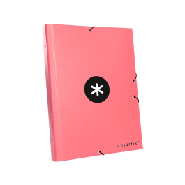 Antartik Carpeta Clasificadora A4 12 Departamentos con Goma Cierre, Cartón Forrado, Color Coral