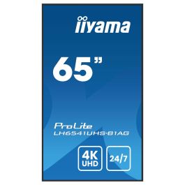 iiyama 65" 4K UHD IPS 3840x2160 25% Haze Monitor para Uso Profesional 24/7 Landscape y Portrait con Media Player USB