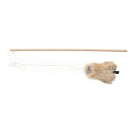 Gloria Palo de Juego para Gatos con Ratita de Piel de Conejo Real y Madera Natural, Activa Instinto, Fabricado en España Gloria Palo de Juego para Gatos con Ratita de Piel de Conejo Real y Madera Natural, Activa Instinto, Fabricado en España