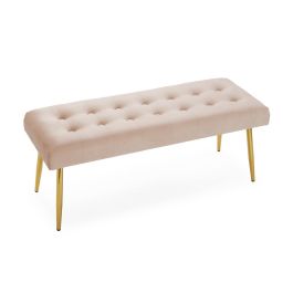 Pie de Cama Tirsa Beige Versa 42x80 cm - Madera MDF, Metal, Poliéster