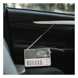 Sangean ATS-909X2 - Radio portátil digital AM/FM/LW/SO, pantalla LCD, color blanco