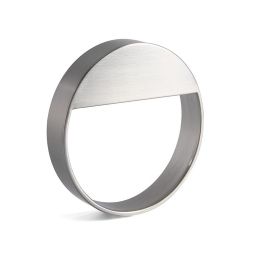 Viefe Tirador Zamak Modelo Bau Ø60 Acabado Niquel Cepilla, Distancia entre agujeros 64mm