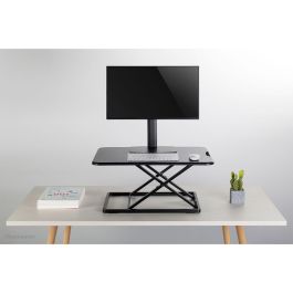 Neomounts NS-WS050BLACK Puesto de trabajo de pie/sentado de escritorio, soporte de monitor ergonómico negro, carga máxima 8 kg