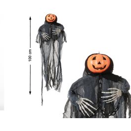 Figura Colgante de Calabaza con Túnica Negra y Brazos de Esqueleto 100x54 cm para Decoración de Jardín, Puerta e Interior Halloween Precio: 3.50000002. SKU: B14MKLBWRN