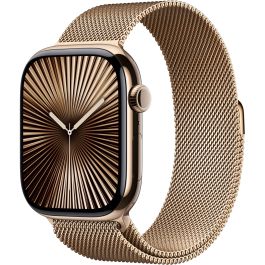 Apple Watch Series 10 GPS + Cellular 46mm Titanio Dorado Caja con Correa Milanesa Dorada S/M Precio: 1019.98999982. SKU: B18DQTXN57