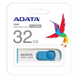 Memoria USB Adata AC008-32G-RWE 32 GB Blanco Azul/Blanco