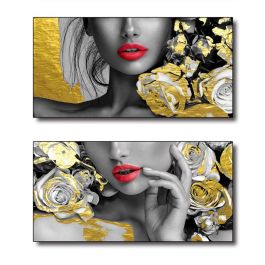 DKD Home Decor Cuadro Dorado Negro Lienzo MDF 80 x 40 x 2 cm (2 Unidades) Precio: 15.49999957. SKU: B1FPMM8DZS