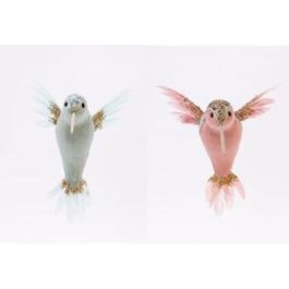 DKD Home Decor Figura Navidad Fantasia Colibri, Rosa Palo Azul Celeste, Foam Poliester, 18x19x10 cm (2 Unidades) Precio: 9.85908. SKU: B1DBSVKA8M