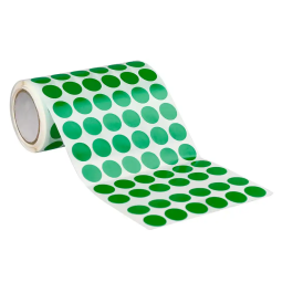 Liderpapel Gomets Autoadhesivos Circulares 15 mm Verde Rollo 2500 Unidades Caja Cartón