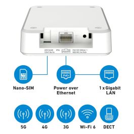 AVM Fritz!Box 6860 5G Router | Router Móvil 5G, Wi-Fi 6, Gigabit Ethernet, Blanco