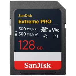SanDisk Extreme PRO Tarjeta de Memoria SDXC 128GB Clase 10 U3 V90 300MB/s Lectura/Escritura UHS-II