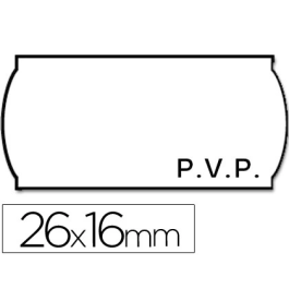 Meto Etiquetas Onduladas 26x16mm PVP Blanca Adh 2 Rollos 1200 Etiquetas Troqueladas