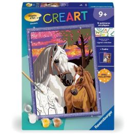 Ravensburger 25809 CreArt Kids Kit de Pintura por Números "Caballos al Atardecer" 18x24 cm para Niños +9 años