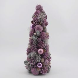 DKD Home Decor Cono Navidad Fantasía Dulce Rosa Palo Blanco 49 cm - Decoración Navideña Piña y Porexpan, Ideal para Hogar Precio: 15.76872. SKU: B18FYW57NZ